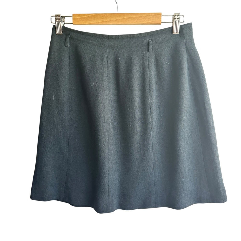 Dana Buchman Skirt Black Mini A-Line Career Classic 12P Preppy Mimimalist